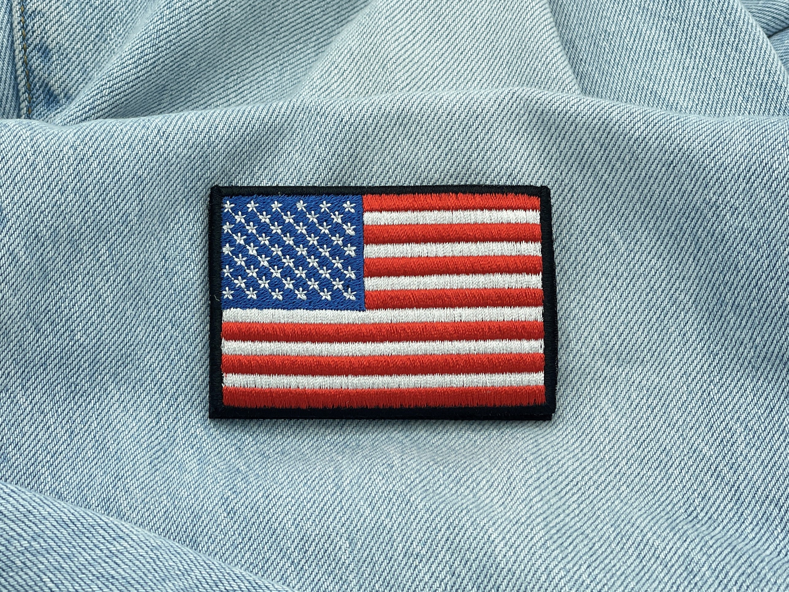 USA Patch auf einer blauen Jeans