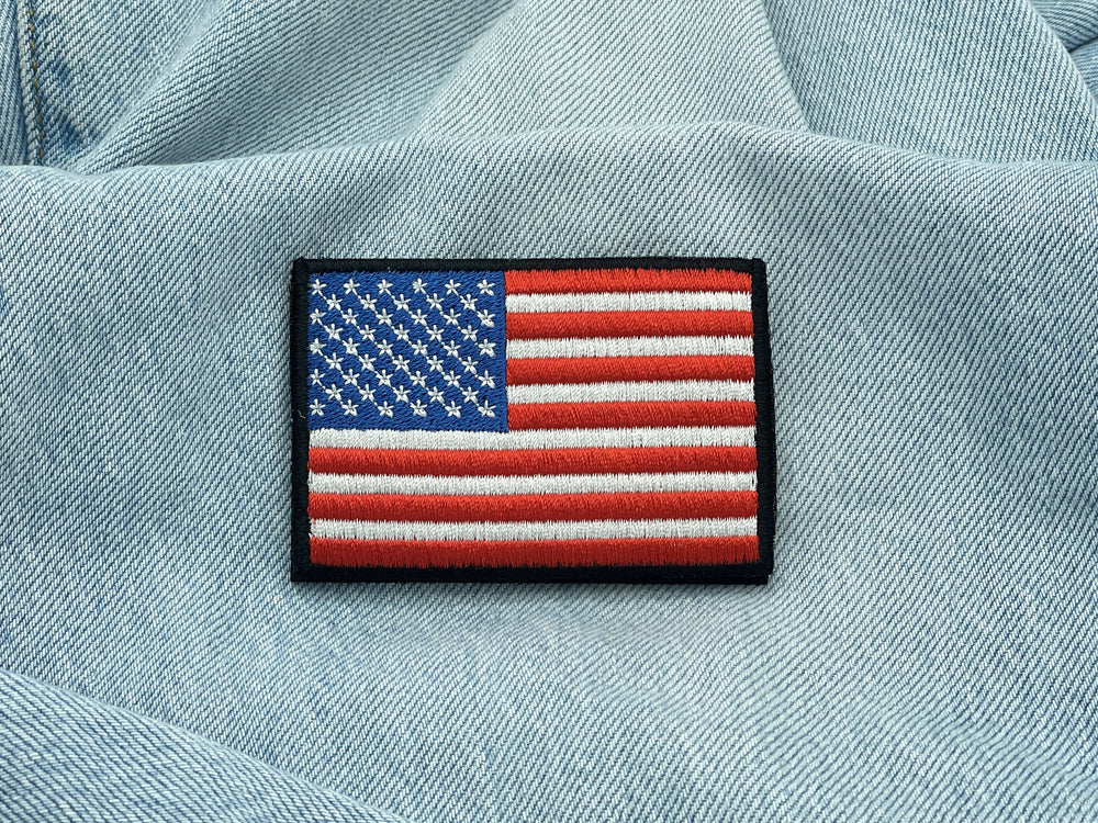 USA Patch auf einer blauen Jeans