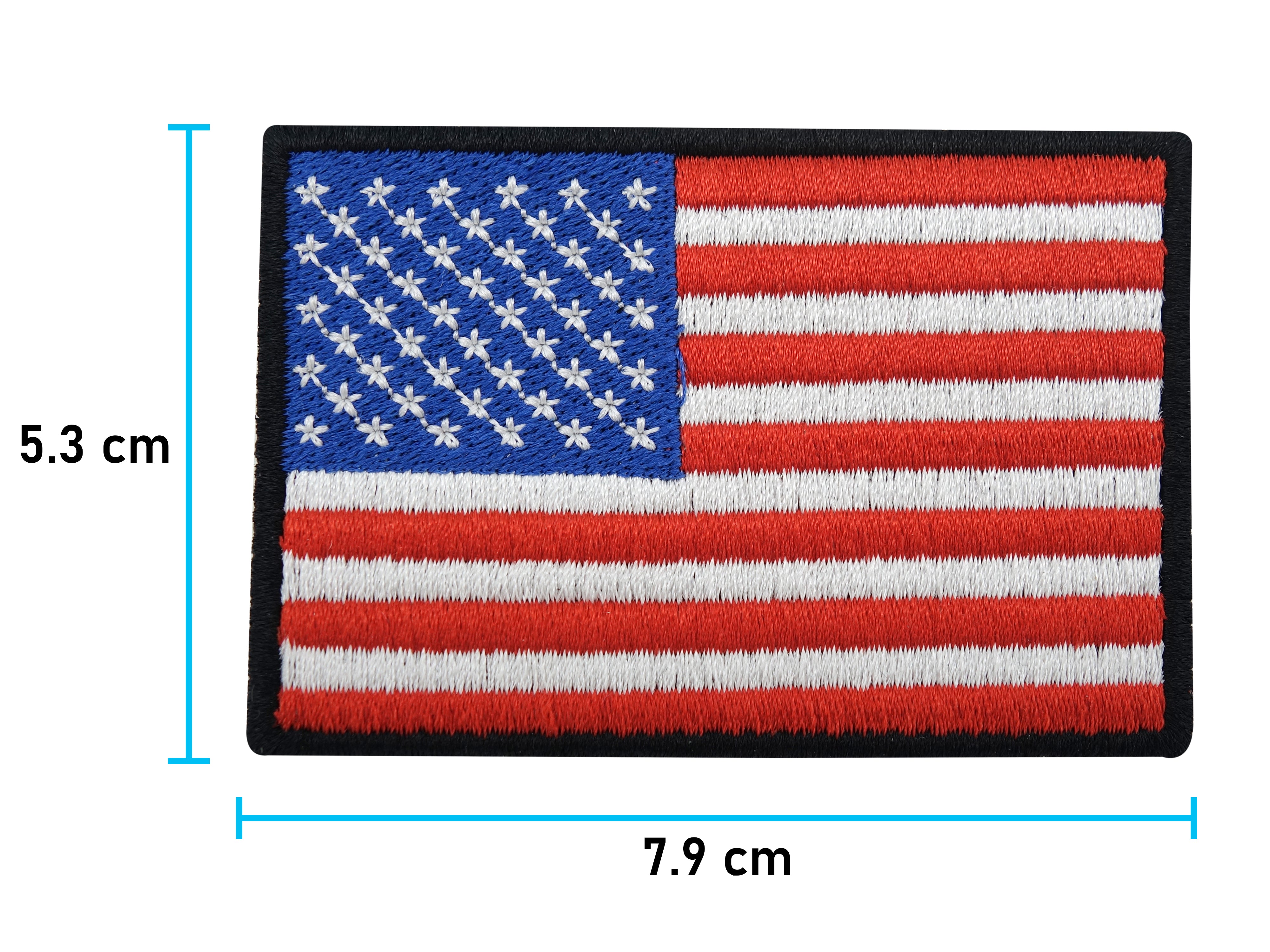 USA Patch mit der Maße: 5,3 x 7,9 cm