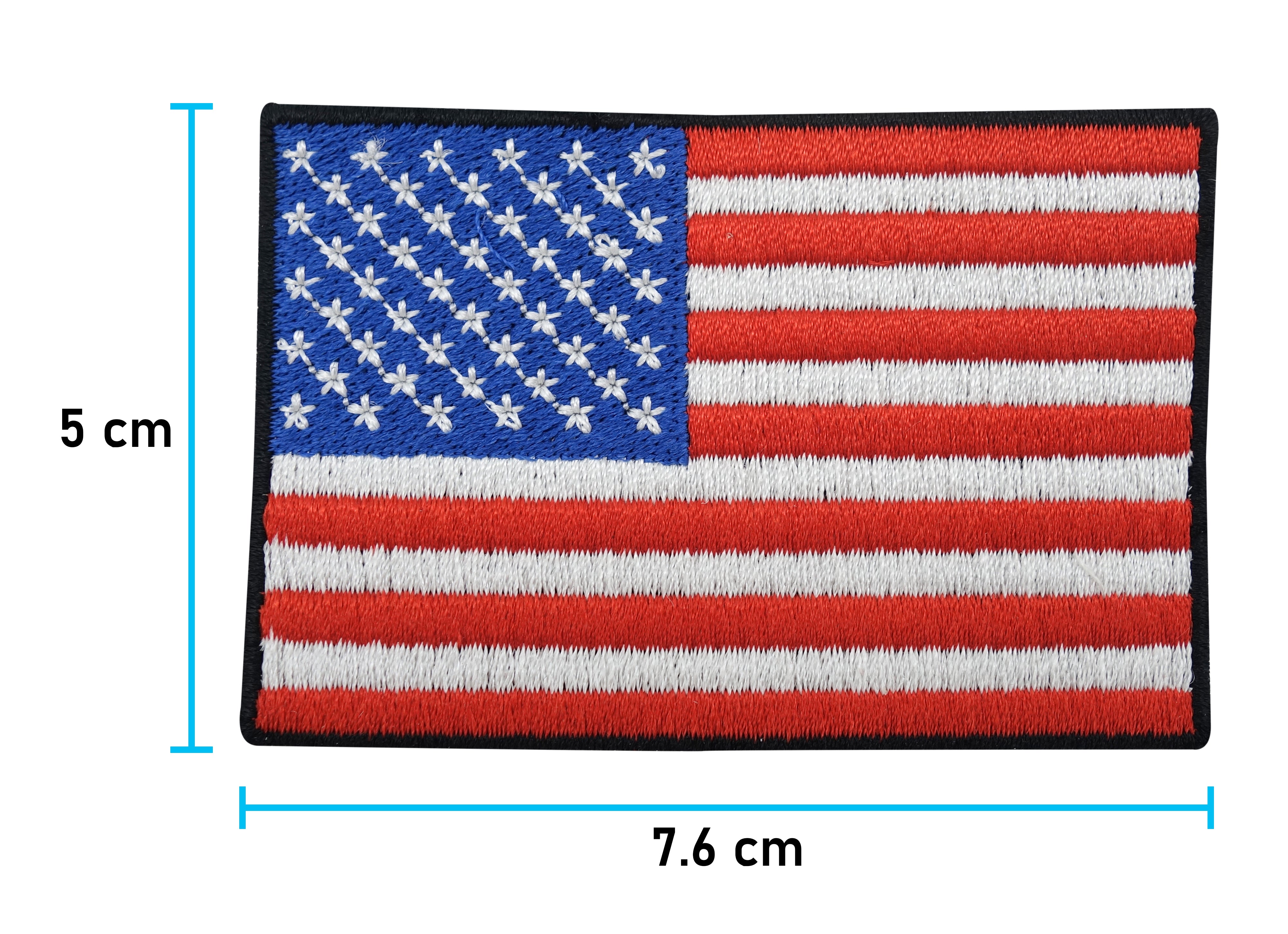 USA Amerika Flagge Patch, Maße: 5 x 7,6 cm