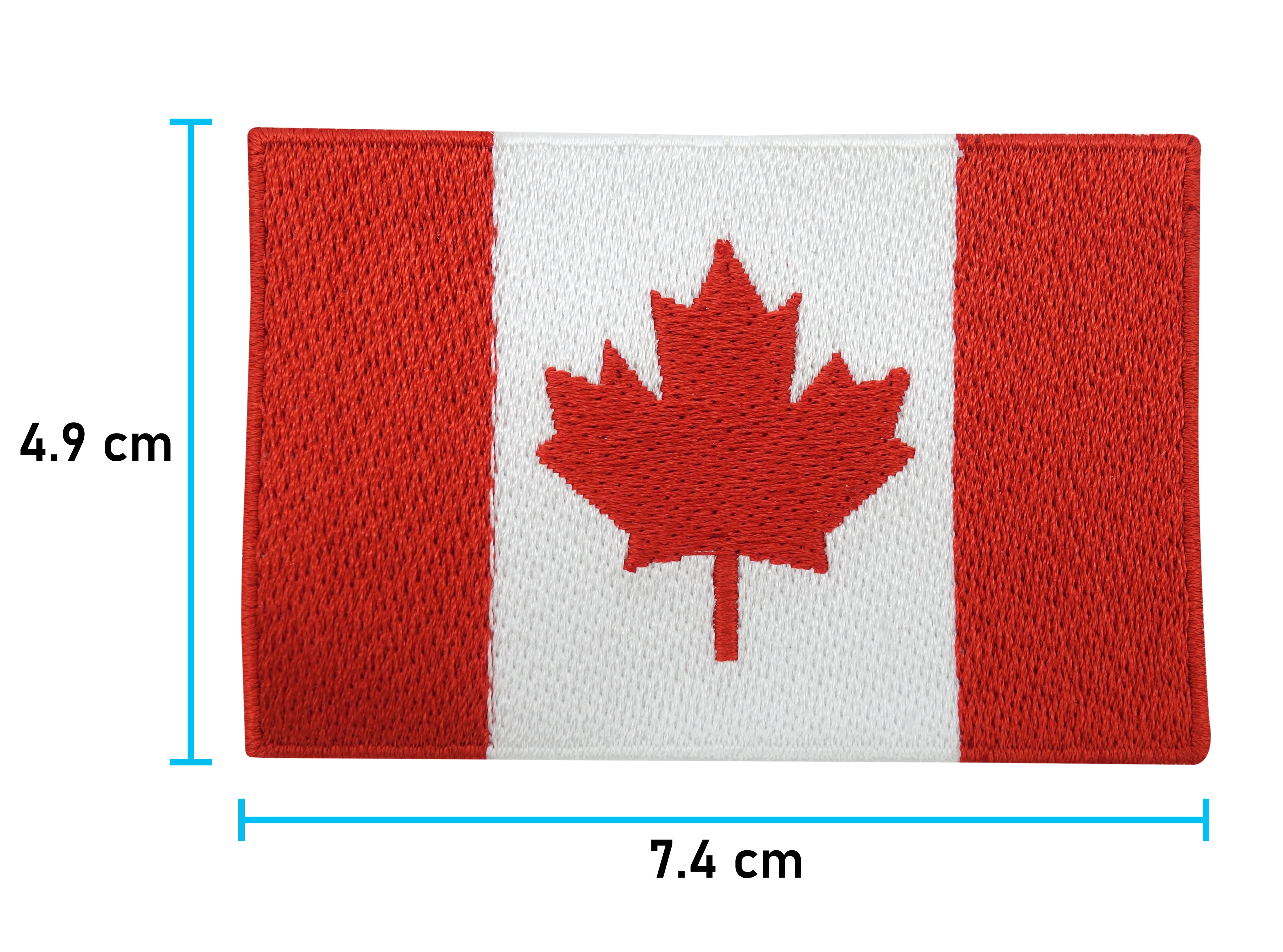 Kanada Flagge Patch mit der Maße: 4,9 x 7,4 cm