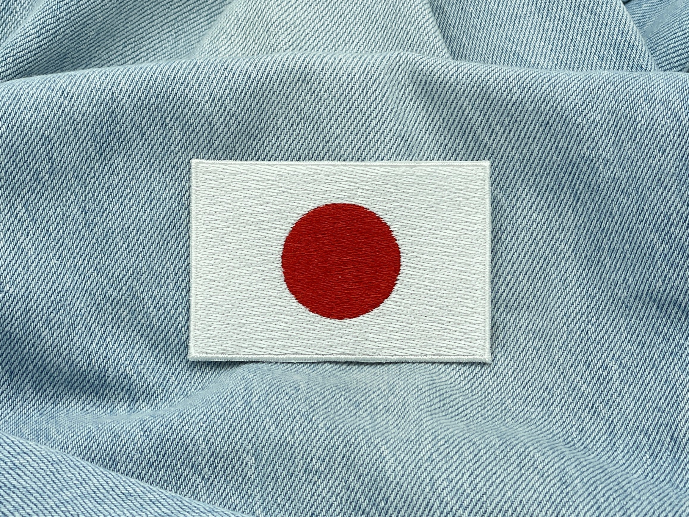 Japan Flagge Patch auf blauer Jeans
