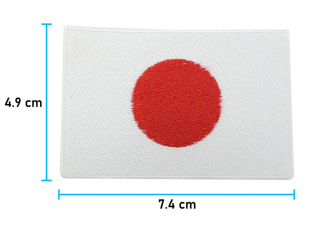 Japanische Fahne Patch mit den Maßen 4,9 x 7,4 cm