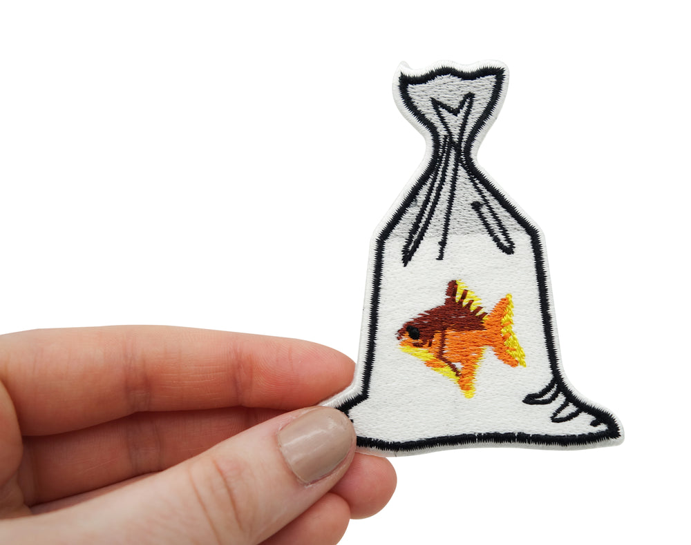 Fische-Dorsch-Koi-Nemo-Dori-Tüte-Welle-Aquarium-Flicken-Bügelflicken-Bügelbild-Bügelpatch