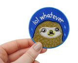 Flicken-Bügelflicken-Aufbügler-Bügelbild-Bügelpatch-Sloth-Costa-Rica-Reisen-Dschungel-Blau-Rund-Faul