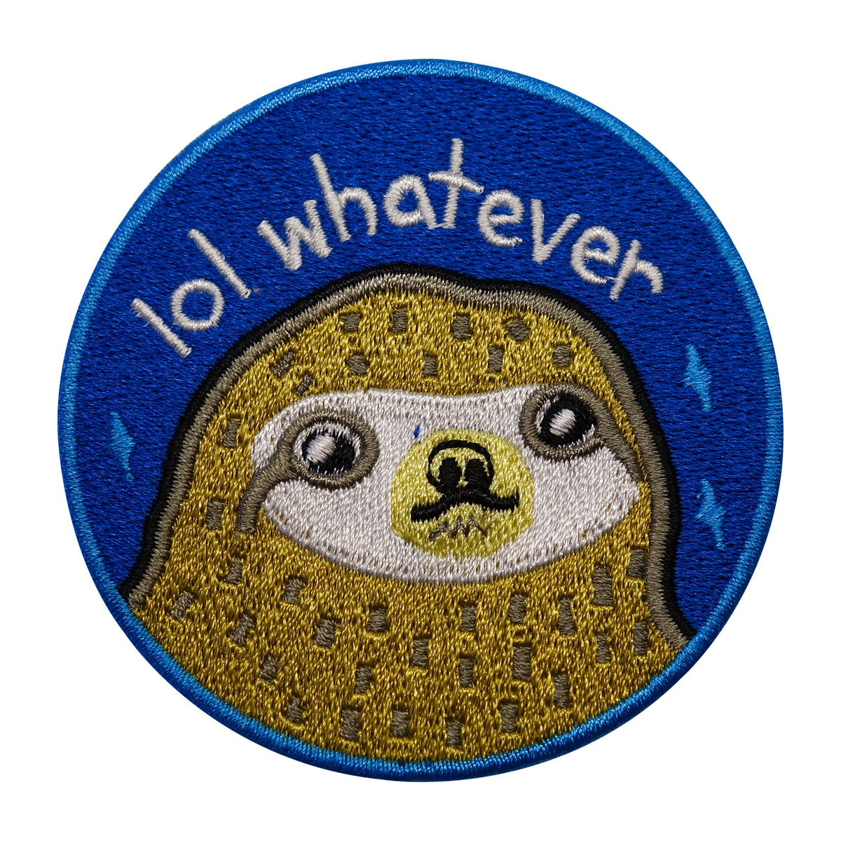 Flicken-Bügelflicken-Aufbügler-Bügelbild-Bügelpatch-Sloth-Costa-Rica-Reisen-Dschungel-Blau-Rund-Faul