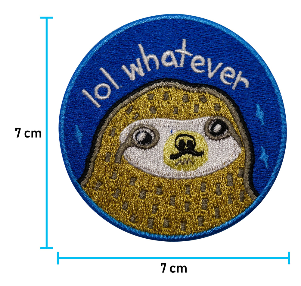 Flicken-Bügelflicken-Aufbügler-Bügelbild-Bügelpatch-Sloth-Costa-Rica-Reisen-Dschungel-Blau-Rund-Faul