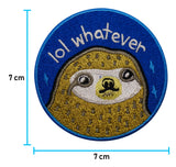 Flicken-Bügelflicken-Aufbügler-Bügelbild-Bügelpatch-Sloth-Costa-Rica-Reisen-Dschungel-Blau-Rund-Faul