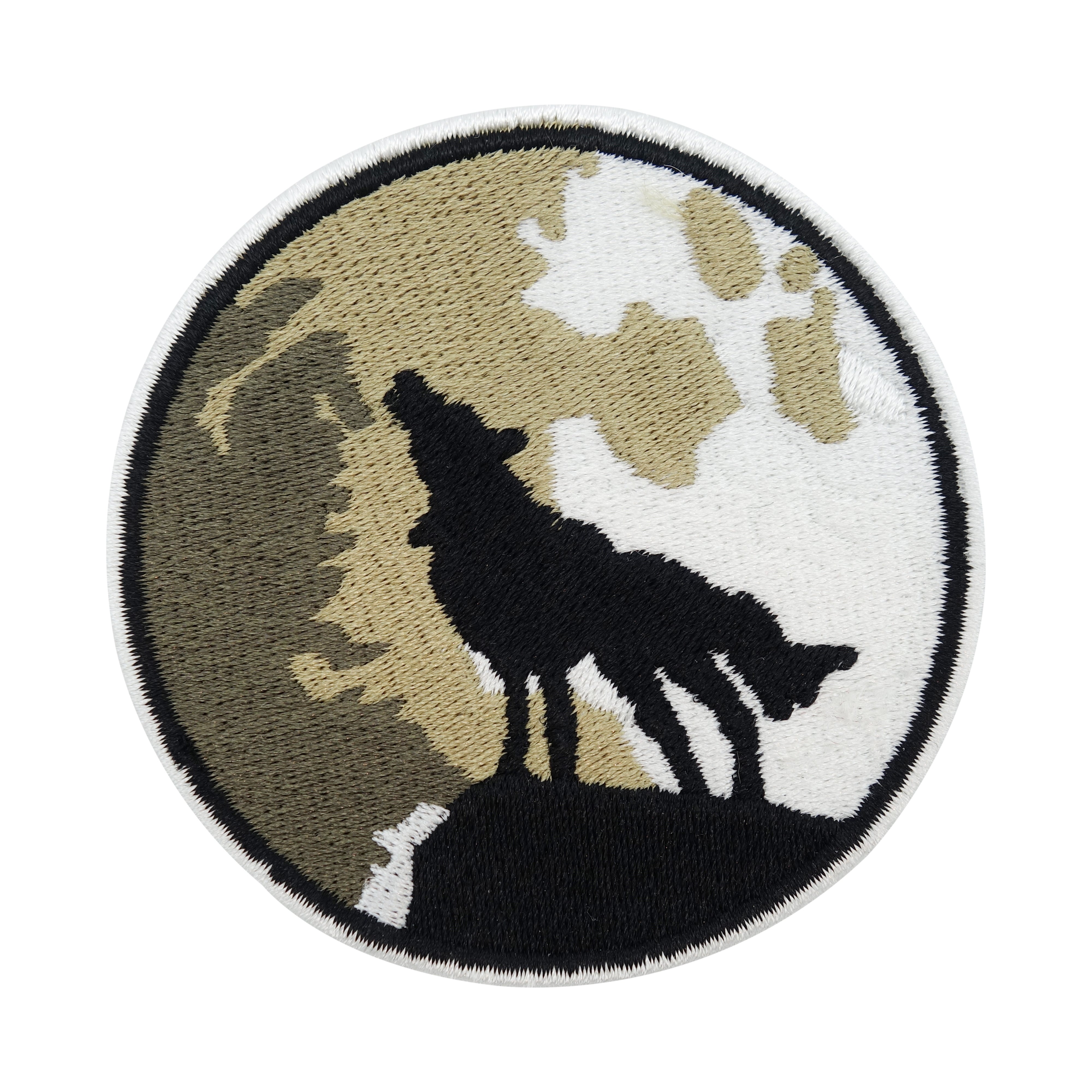 Wolf der den Mond anheult Patch zum Aufbügeln Biker Aufnäher Motorrad Aufbügler