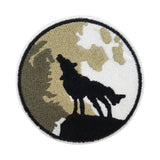 Wolf der den Mond anheult Patch zum Aufbügeln Biker Aufnäher Motorrad Aufbügler