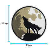 Wolf der den Mond anheult Patch zum Aufbügeln Biker Aufnäher Motorrad Aufbügler