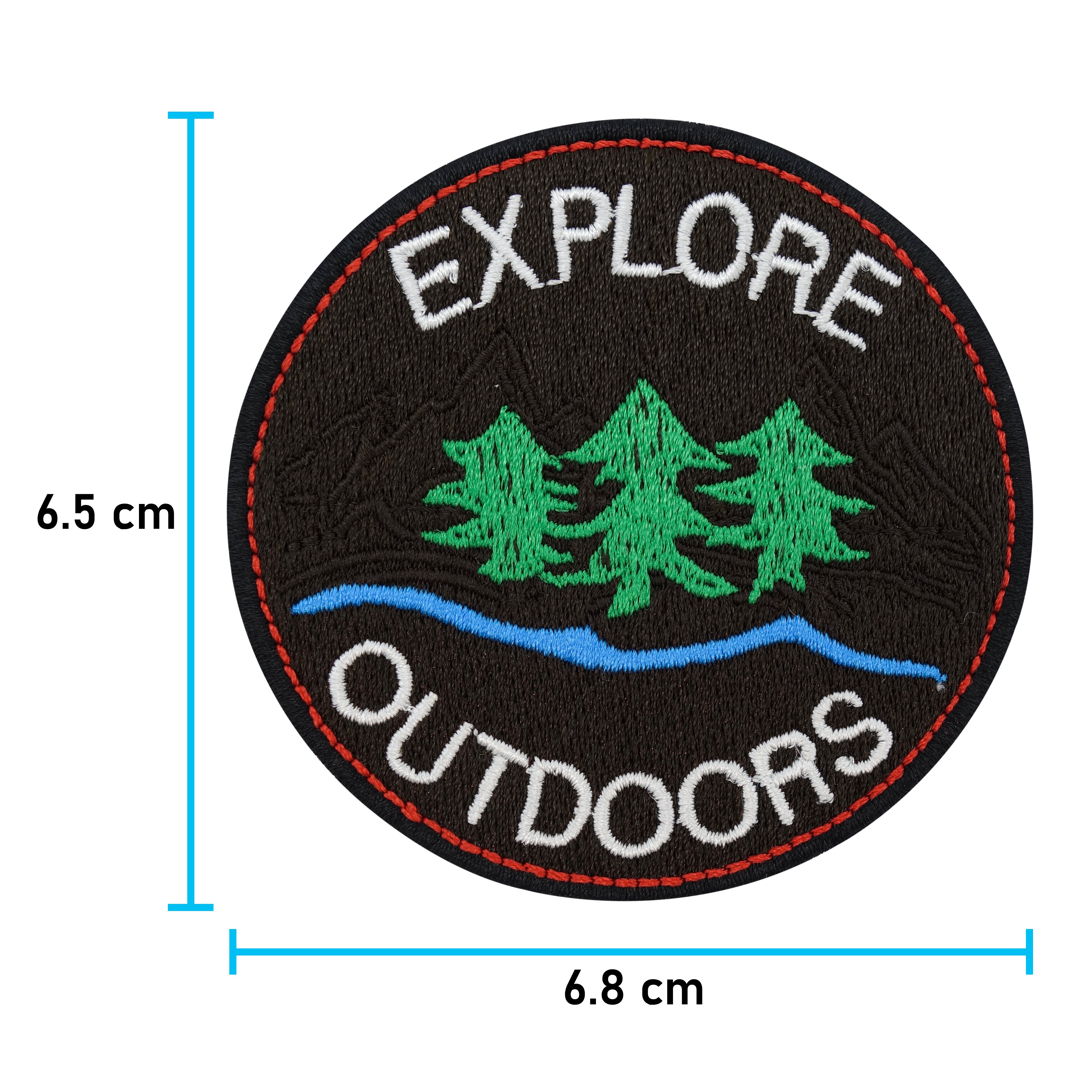 Flicken-Bügelflicken-Aufbügler-Bügelbild-Bügelpatch-Berge-Wald-Kompass-Wanderer-Natur-Aufnähen