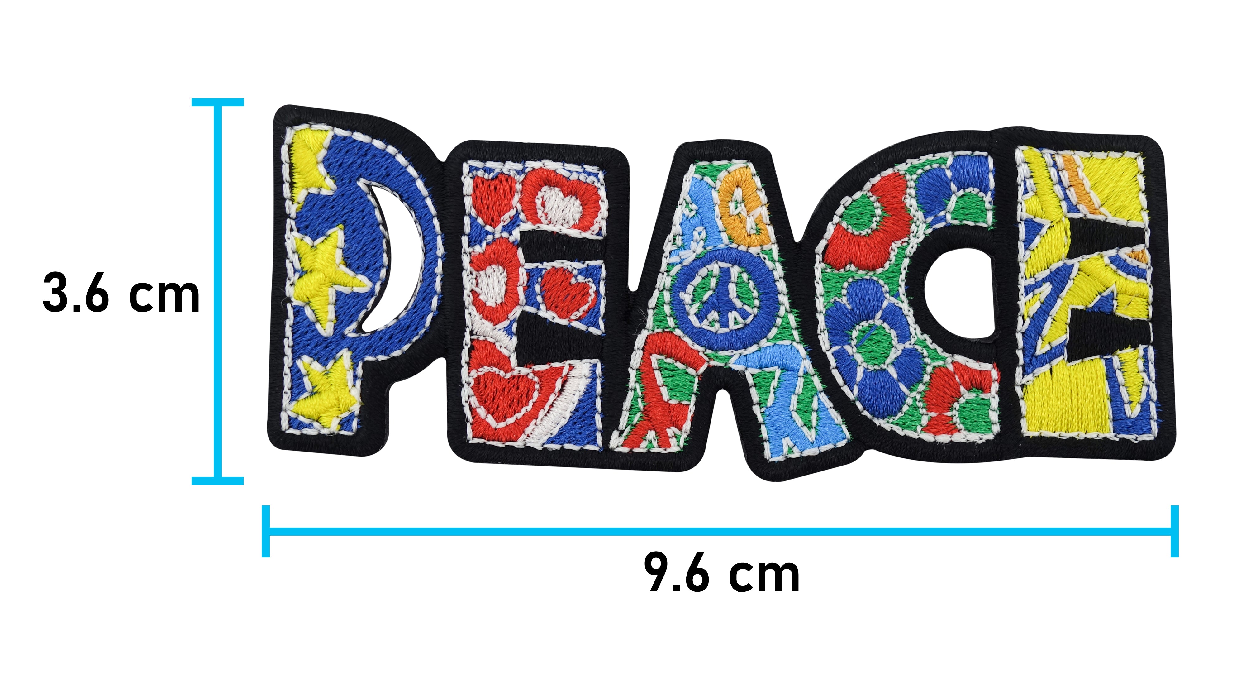 Bunter Peace Hippie Patch zum Aufbügeln Bügelflicken Flicken Aufnäher Bus Aufbügler