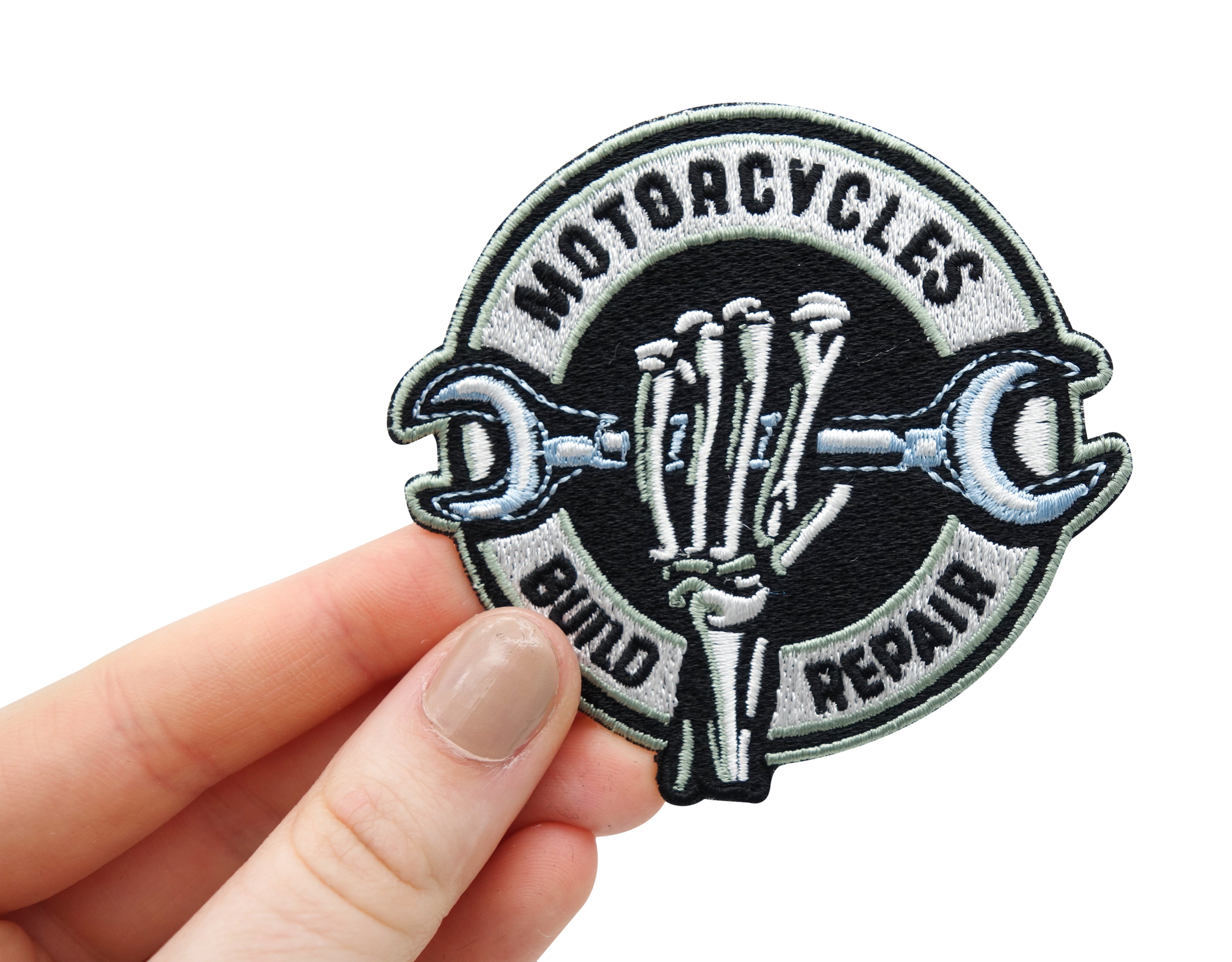 Kutte-Motorsport-Harley-Davidson-Weste-Lederkutte-Rocker-Helm-Club-Totenkopf-Totsenschädel-Skelett-Aufbügler-Bügelpatch-Stoff