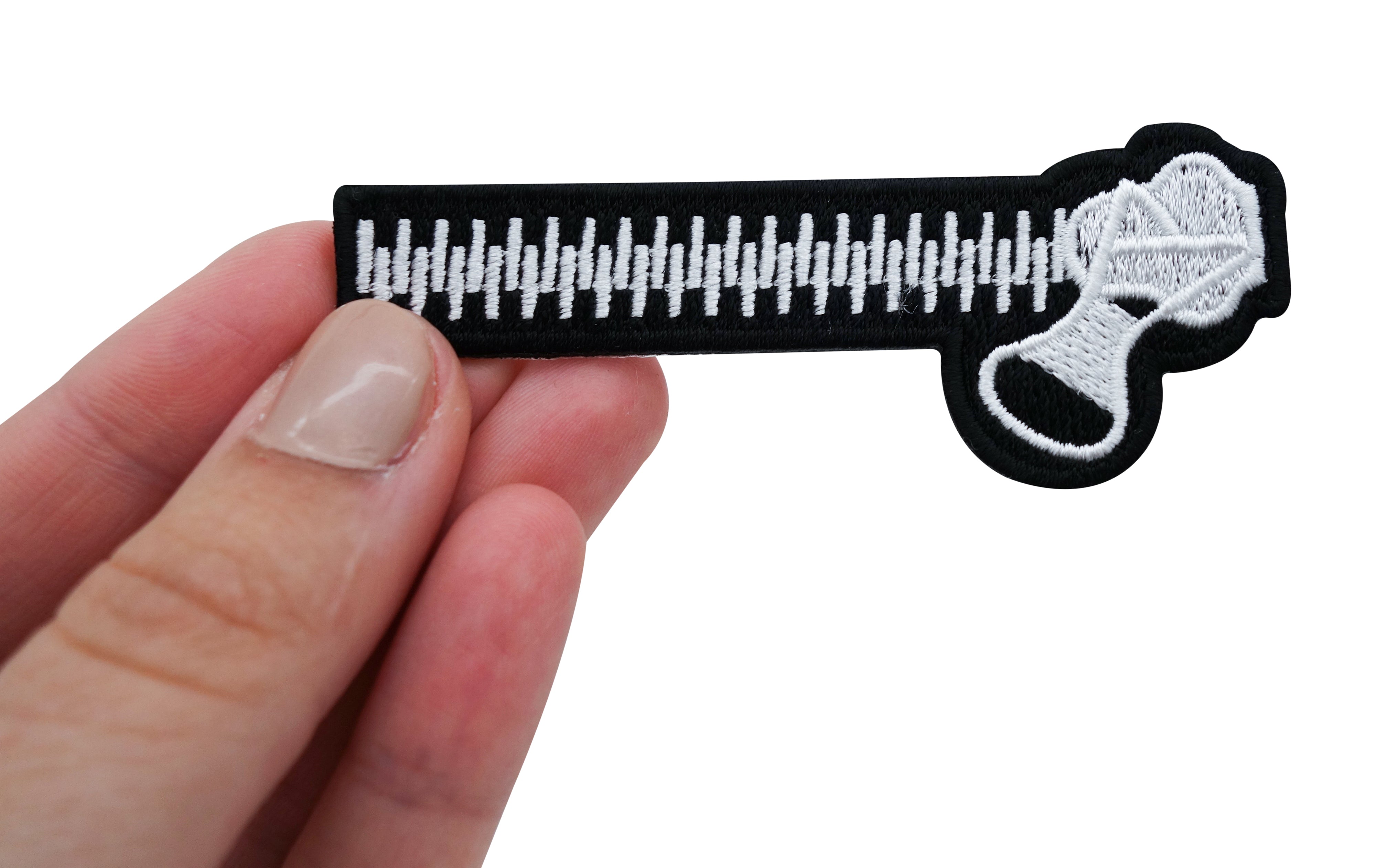 Flicken-Bügelflicken-Aufbügler-Bügelbild-Bügelpatch-Jeansjacke-reisverschluss-Zip-Zipper-ösen