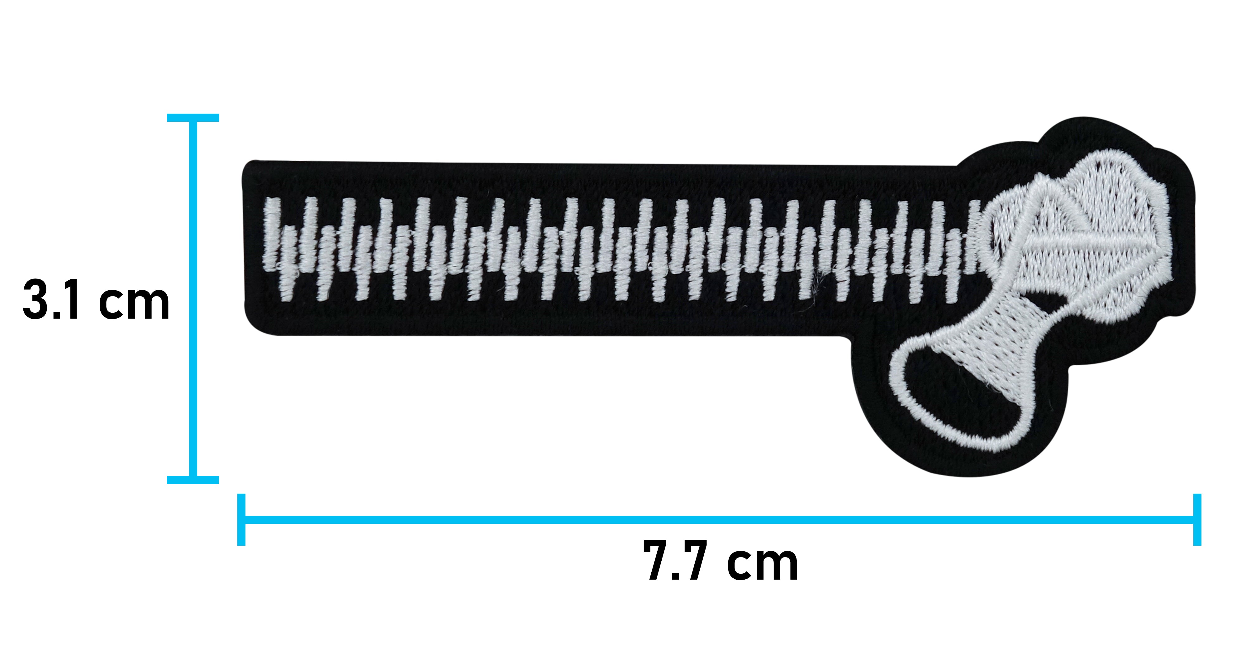 Flicken-Bügelflicken-Aufbügler-Bügelbild-Bügelpatch-Jeansjacke-reisverschluss-Zip-Zipper-ösen