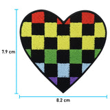 Flicken-Bügelflicken-Aufbügler-Bügelbild-Bügelpatch-Jeansjacke-Gay-Bi-Pride-Lesbian-Flag-Flagge-Homo-CSD-Rainbow-Herzen-Heart