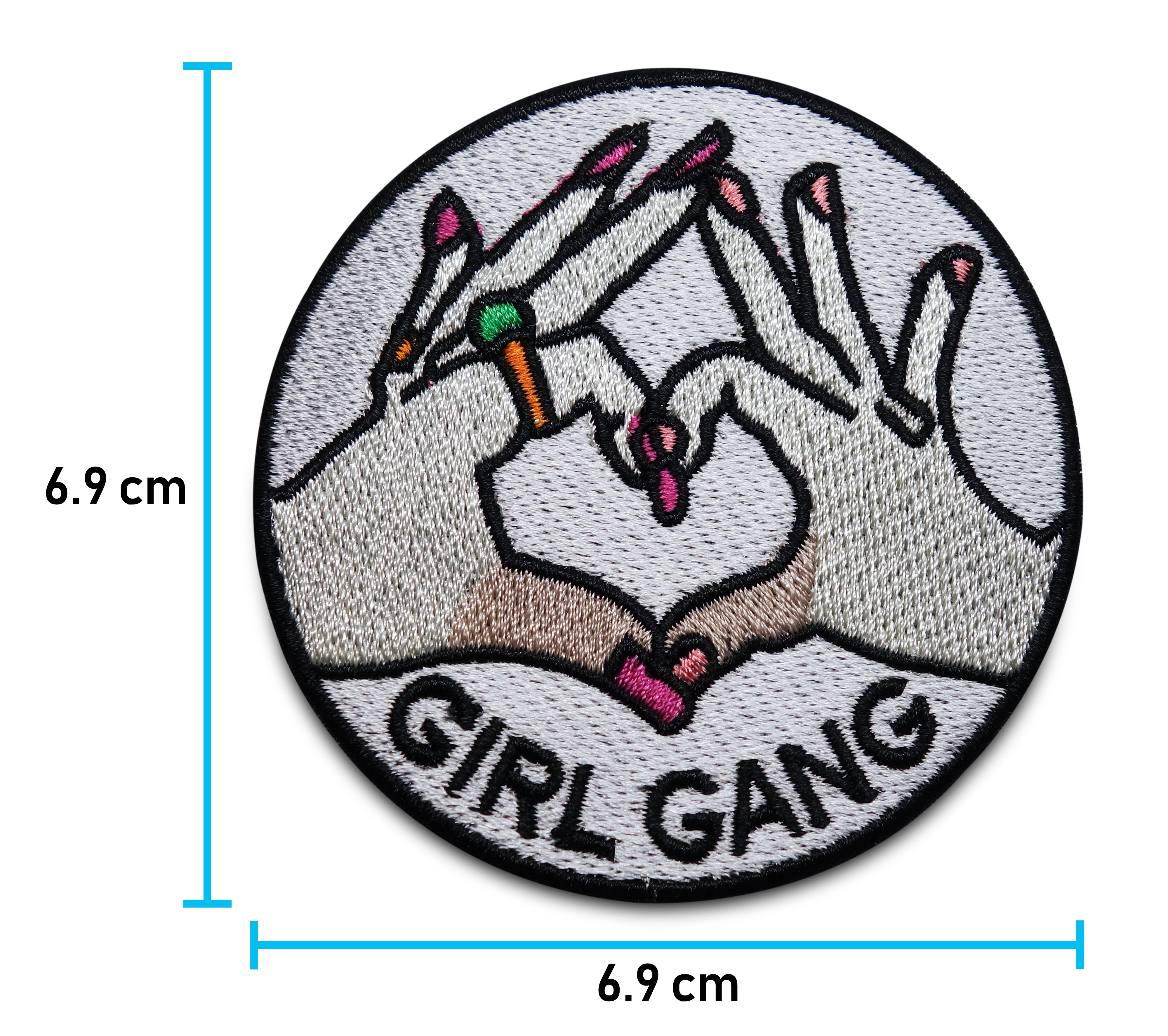 Bügelflicken-Aufbügler-Bügelbild-Bügelpatch-Jeansjacke-GRL-PWR-Feminism-Feminismus-Herzen-Frauen-Mädchen