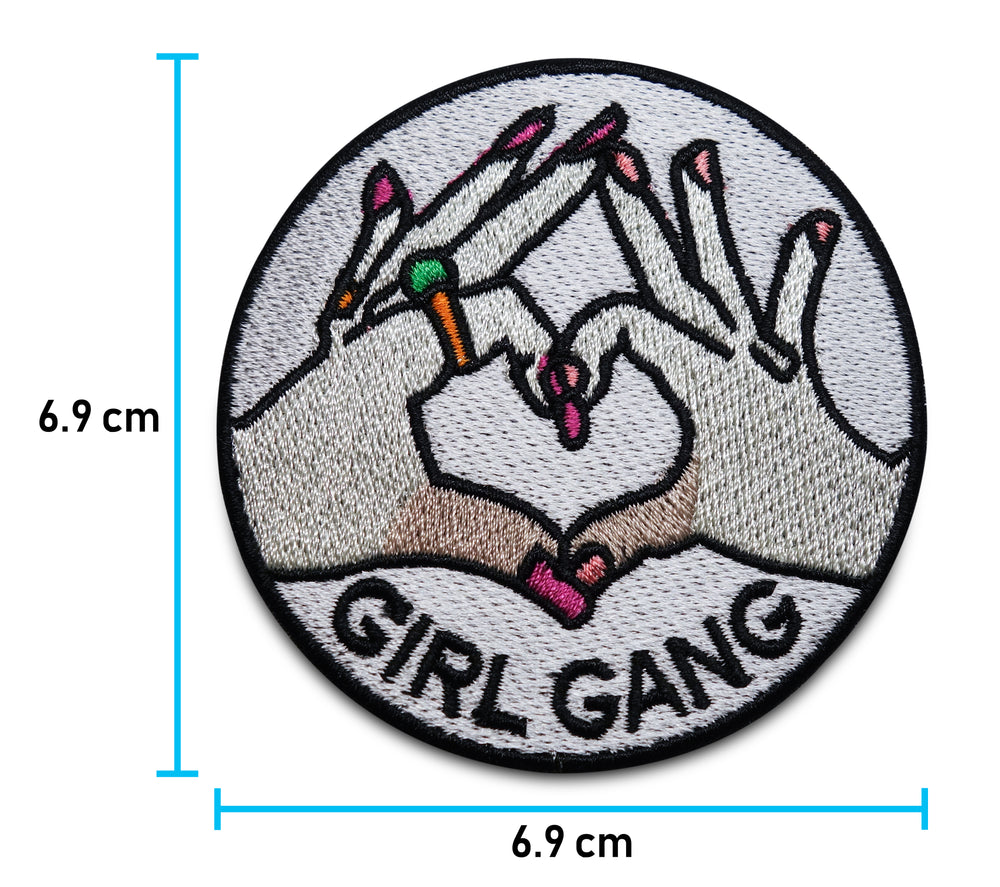 Bügelflicken-Aufbügler-Bügelbild-Bügelpatch-Jeansjacke-GRL-PWR-Feminism-Feminismus-Herzen-Frauen-Mädchen