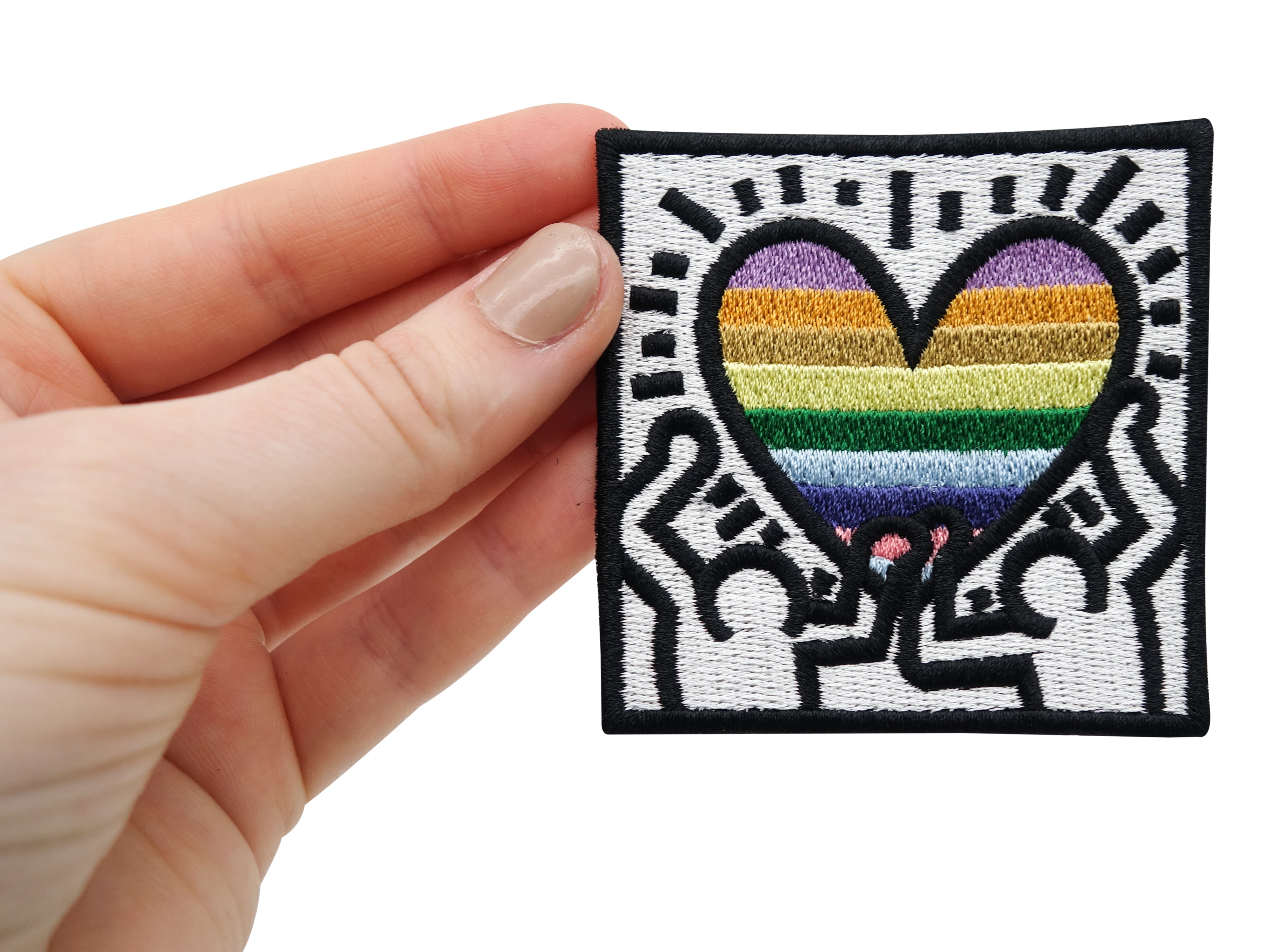 Flicken-Bügelflicken-Aufbügler-Bügelbild-Bügelpatch-bisexuell-bi-Flag-Lebisch-Flagge-Regenbogen-Comic-CSD-LGBTQ