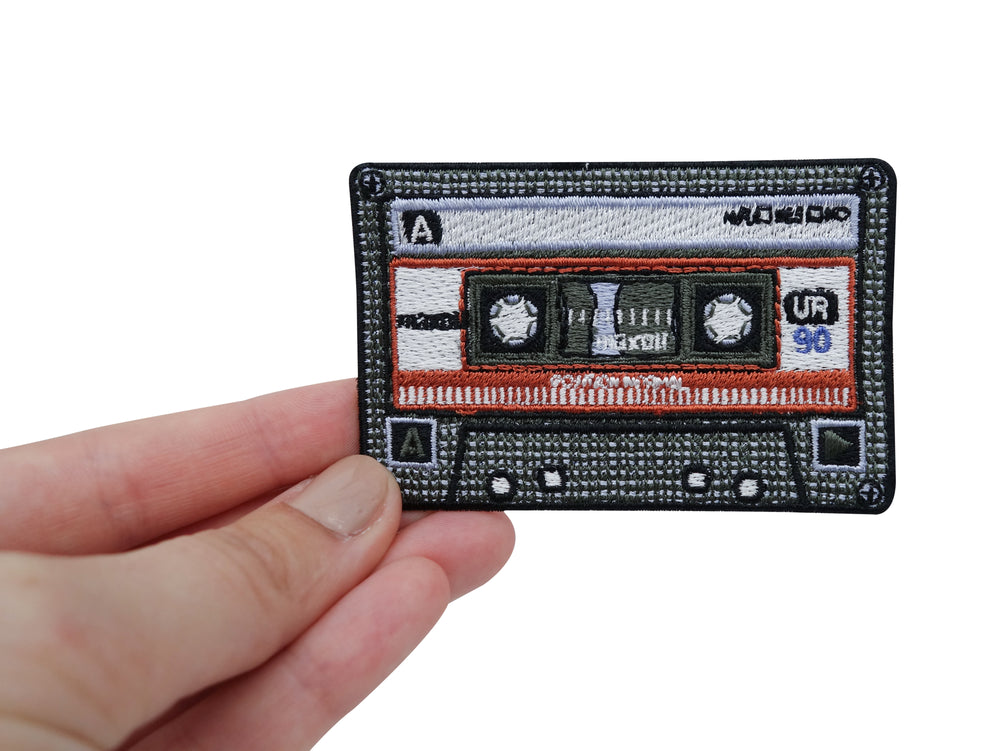 Flicken-Bügelflicken-Aufbügler-Bügelbild-Bügelpatch-Jeansjacke-Vintage-Old-School-Schallplatte-Album-80s-Band