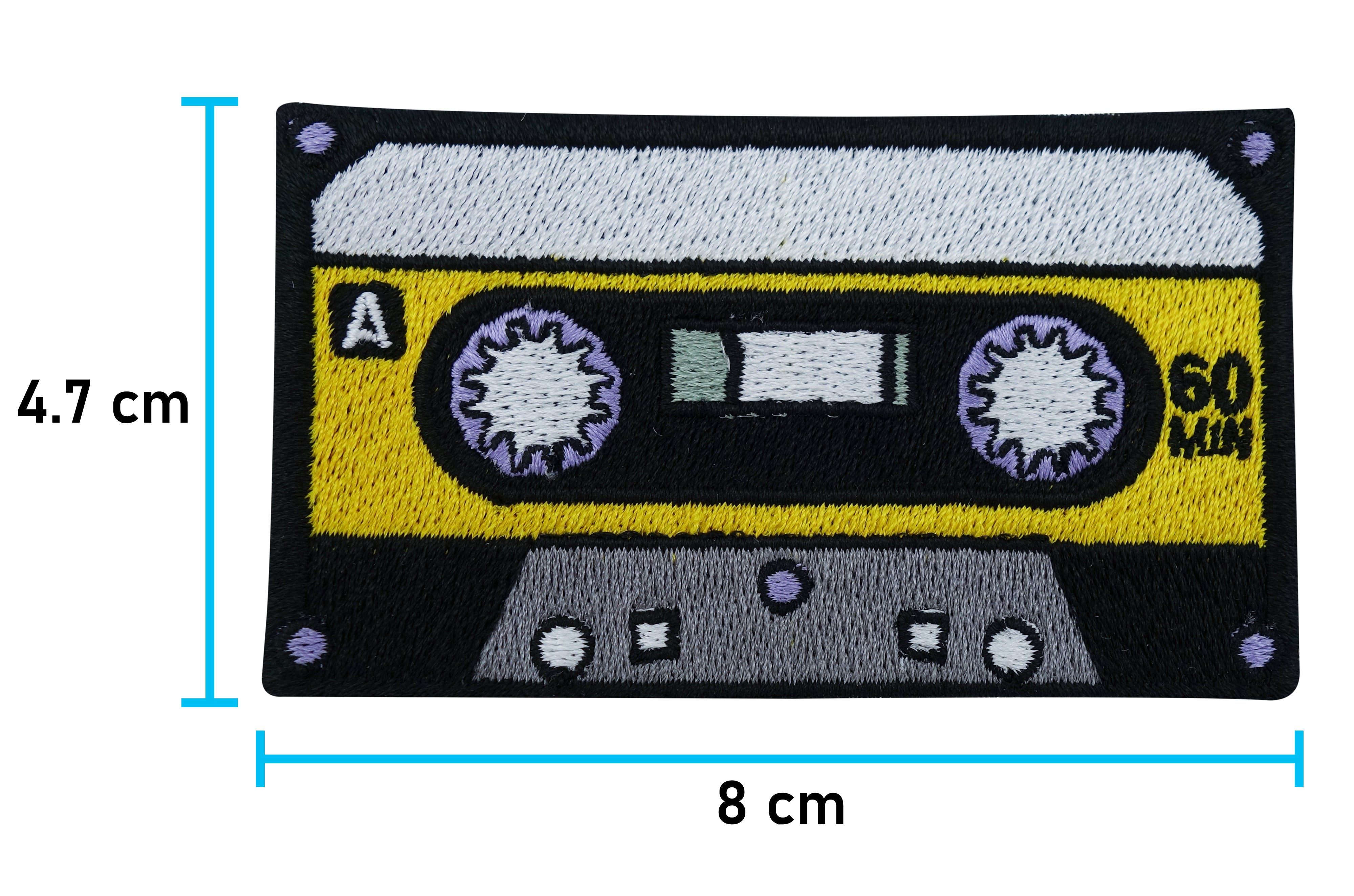 Flicken-Bügelflicken-Aufbügler-Bügelbild-Bügelpatch-Jeansjacke-Retro-Vintage-Old-School-Schallplatte-Album-80s-Band