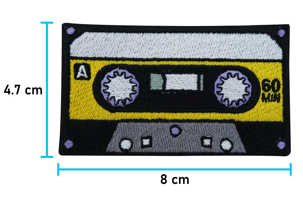 Flicken-Bügelflicken-Aufbügler-Bügelbild-Bügelpatch-Jeansjacke-Retro-Vintage-Old-School-Schallplatte-Album-80s-Band