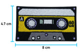 Flicken-Bügelflicken-Aufbügler-Bügelbild-Bügelpatch-Jeansjacke-Retro-Vintage-Old-School-Schallplatte-Album-80s-Band