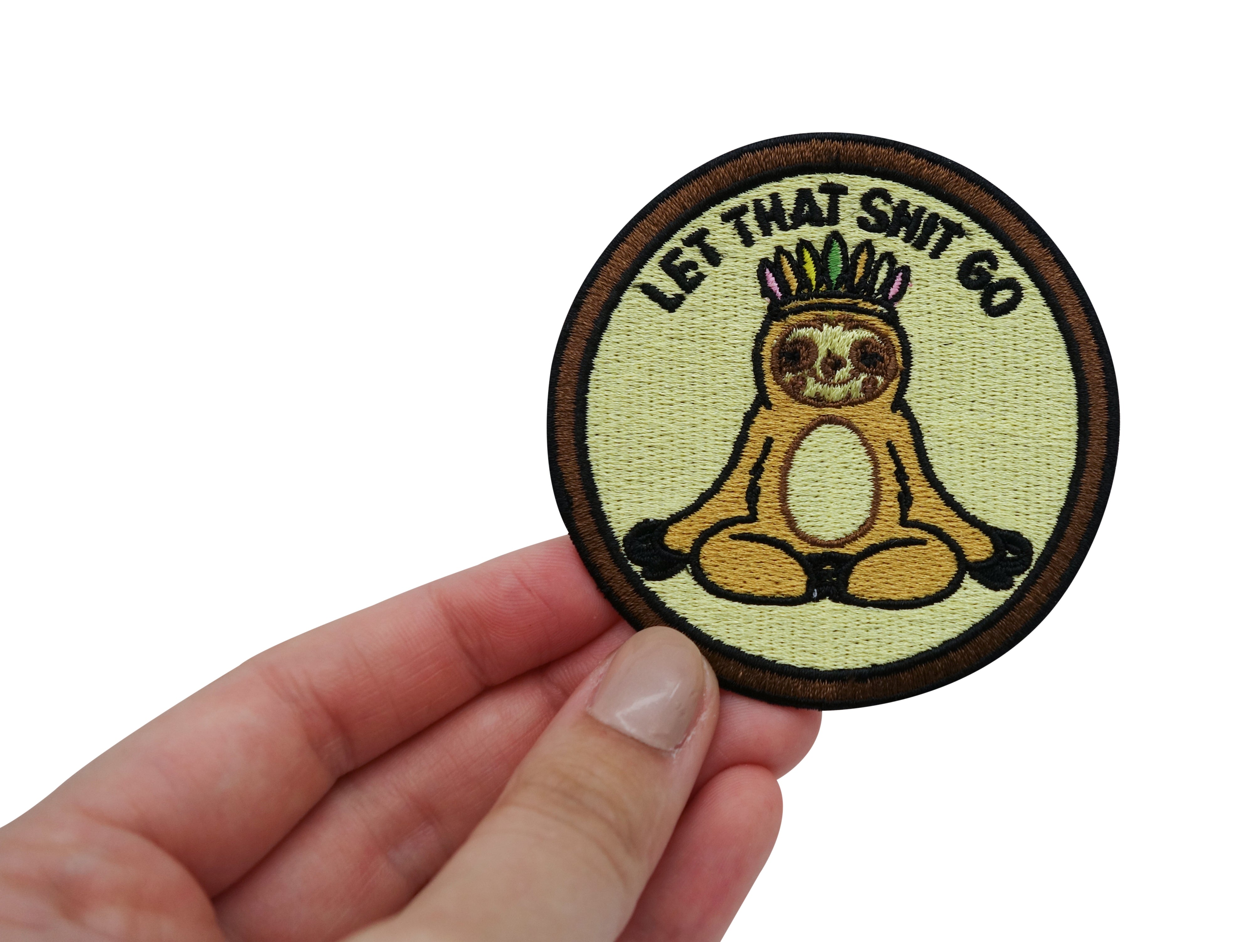 Flicken-Bügelflicken-Aufbügler-Bügelbild-Bügelpatch-Jeansjacke-Yoga-Meditieren-Indianer-Panda-Sloth-Yin-Yang-Costa-Rica