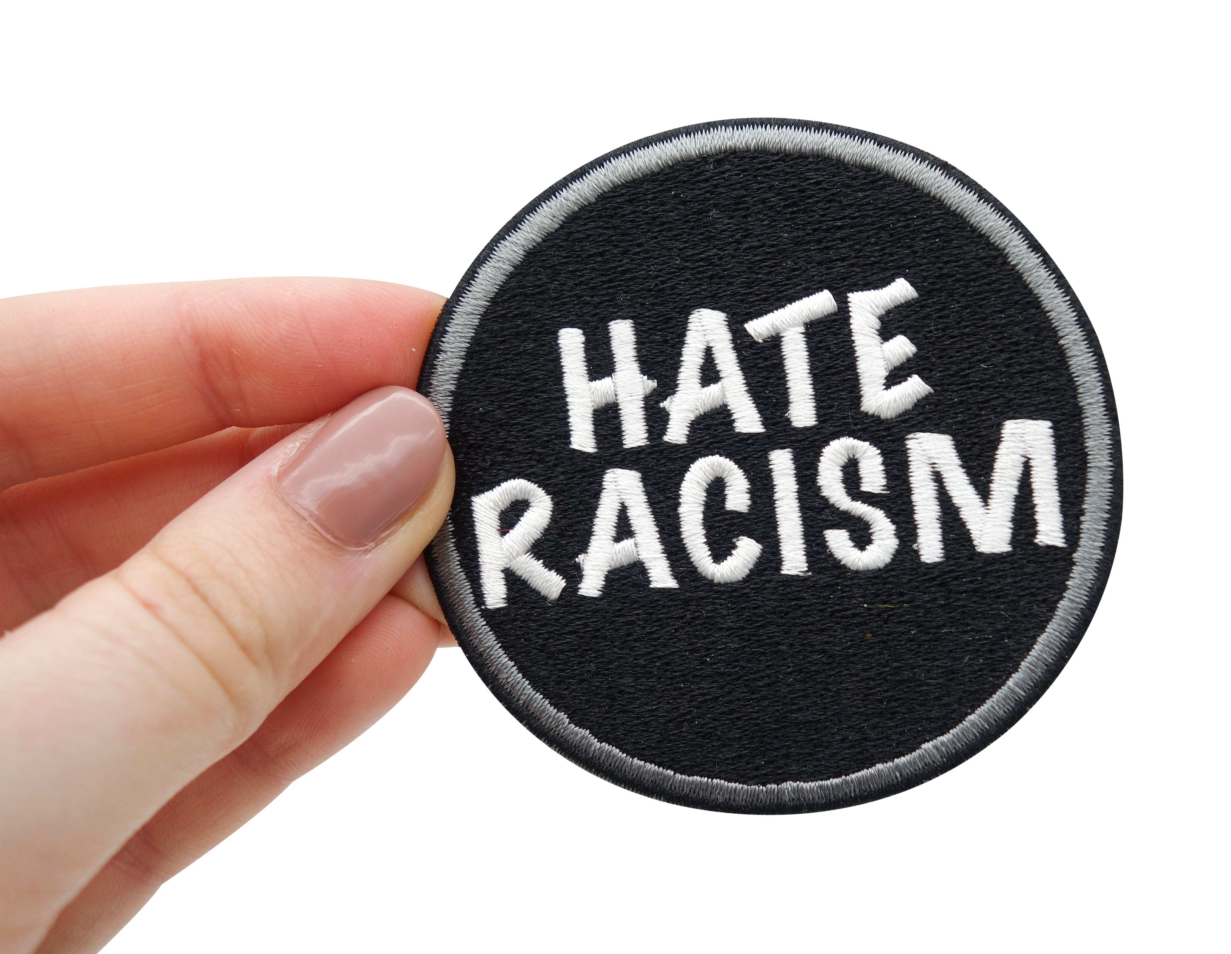 Flicken-Bügelflicken-Aufbügler-Bügelbild-Bügelpatch-Jeansjacke-Rassismus-Homophobie-BLM-against-fascism-no-to-racism