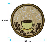 Coffee Lover Kaffee Patch zum Aufbügeln Getränk Aufnäher Bügelbild