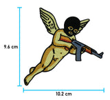 Flicken-Bügelflicken-Aufbügler-Bügelbild-Bügelpatch-Jeansjacke-Motorrad-Rocker-AK47-Rucken-Engelsflügel-Biker