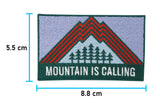 Camping-Berge-Bäume-Flicken-Bügelflicken-Aufbügler-Bügelpatches-Retro-Grün-Rot-Blau