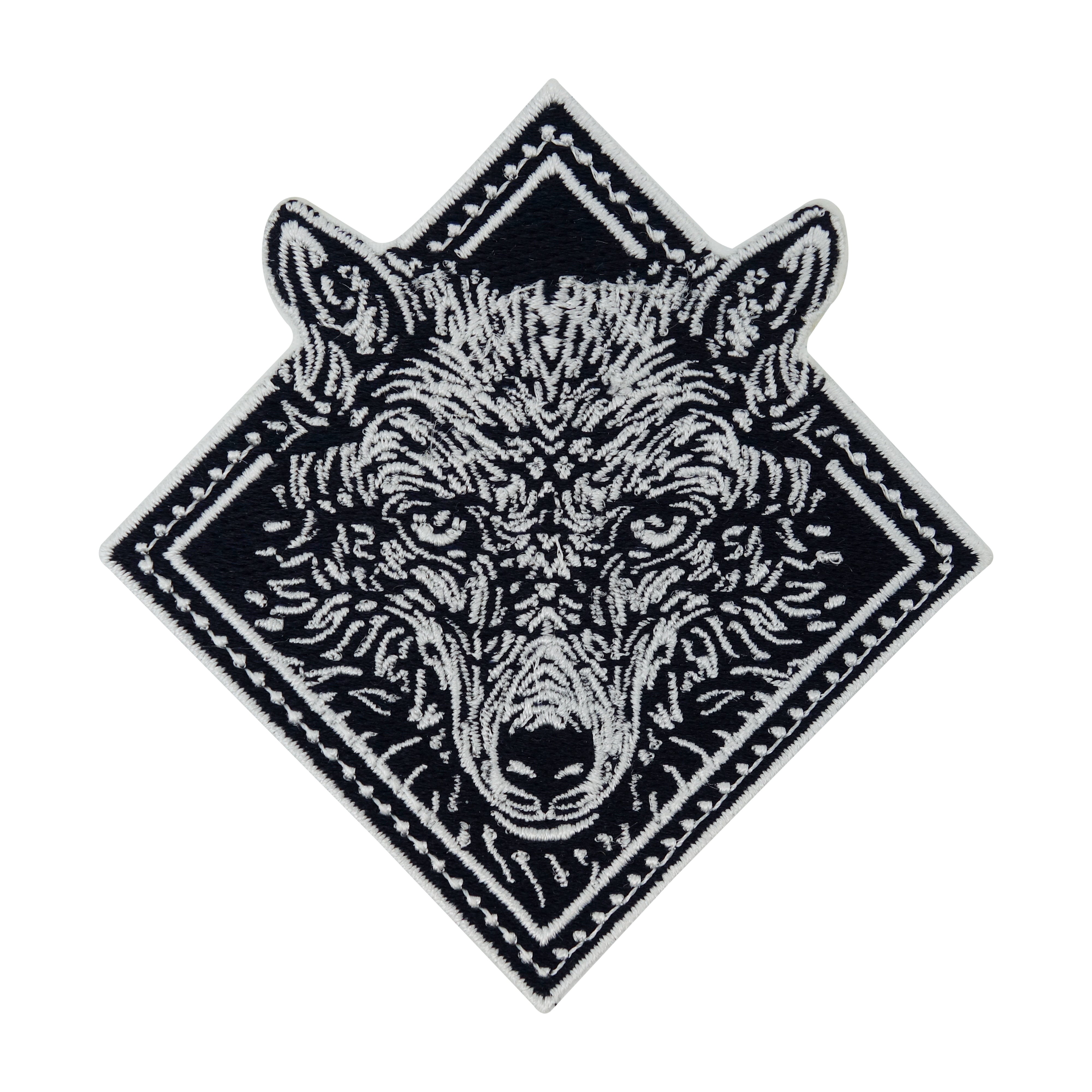 Wolf-Kopf-Wolfskopf-Aufbügler-Backpatch-Kutte-Biker-Odin-lone-wolf-Motorrad-Aufbügler