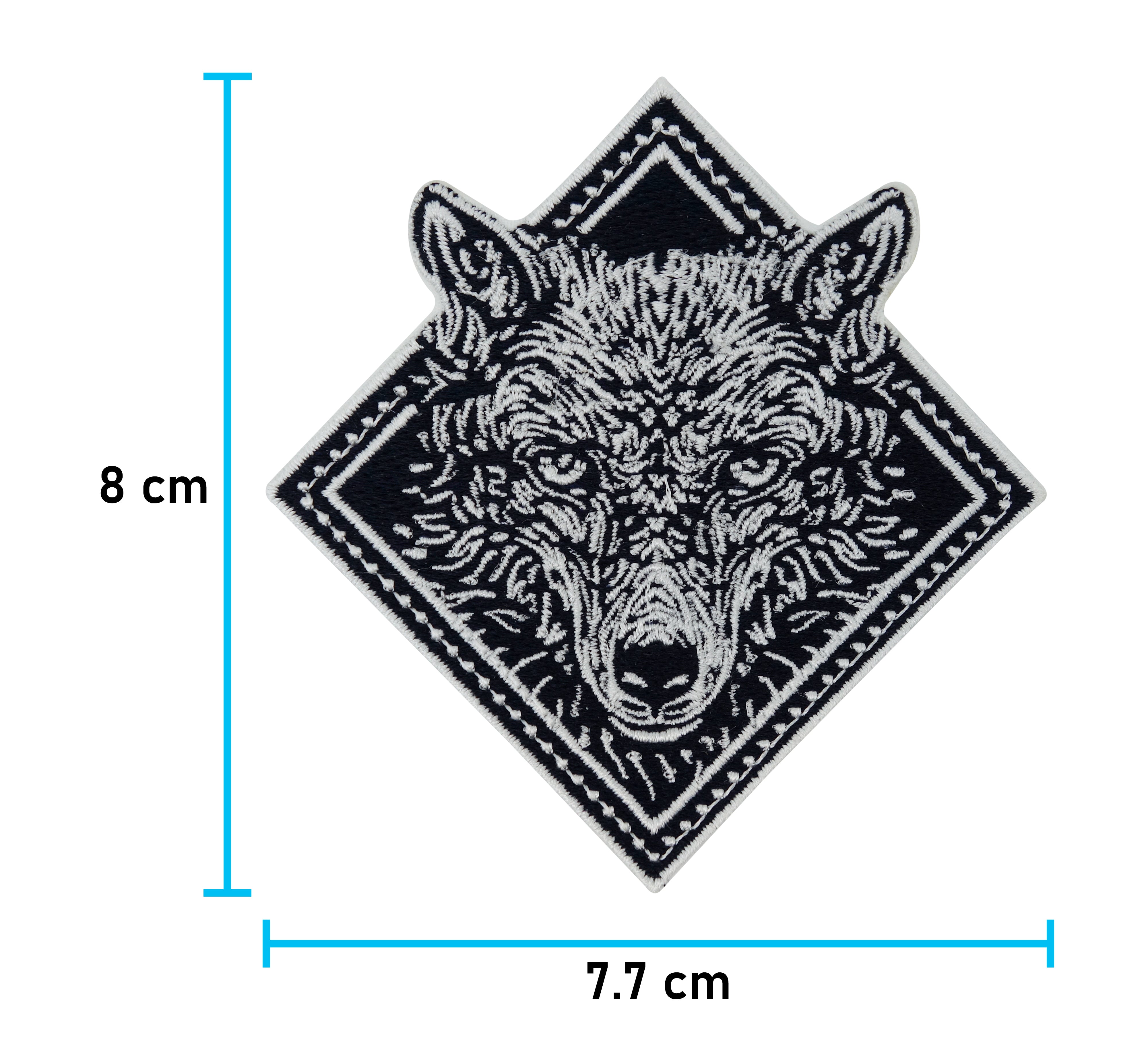 Wolf-Kopf-Wolfskopf-Aufbügler-Backpatch-Kutte-Biker-Odin-lone-wolf-Motorrad-Aufbügler