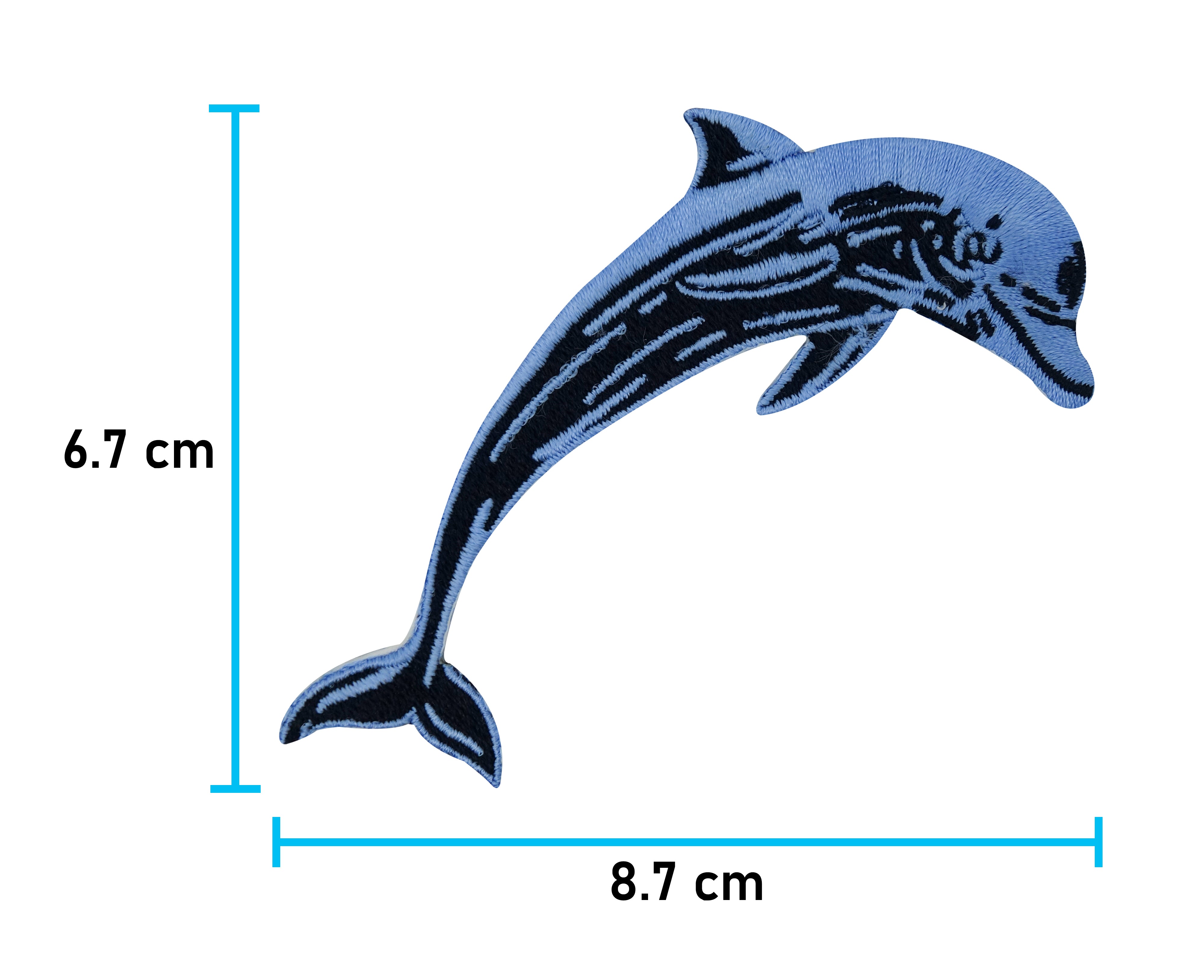 Delfin Patch zum Aufbügeln Delphin Meer Flicken Tiere Aufnäher Kinder