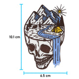 Totenkopf-Totenschädel-Natur-Applikation-Vintage-Aufbügelflicken-Bügelaufkleber