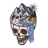 Totenkopf-Totenschädel-Natur-Applikation-Vintage-Aufbügelflicken-Bügelaufkleber