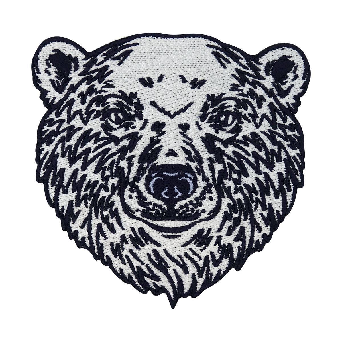 Großer Eisbär Kopf Patch zum Aufbügeln Schnee Eis Bär Aufnäher Bügelbild