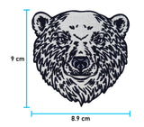 Großer Eisbär Kopf Patch zum Aufbügeln Schnee Eis Bär Aufnäher Bügelbild