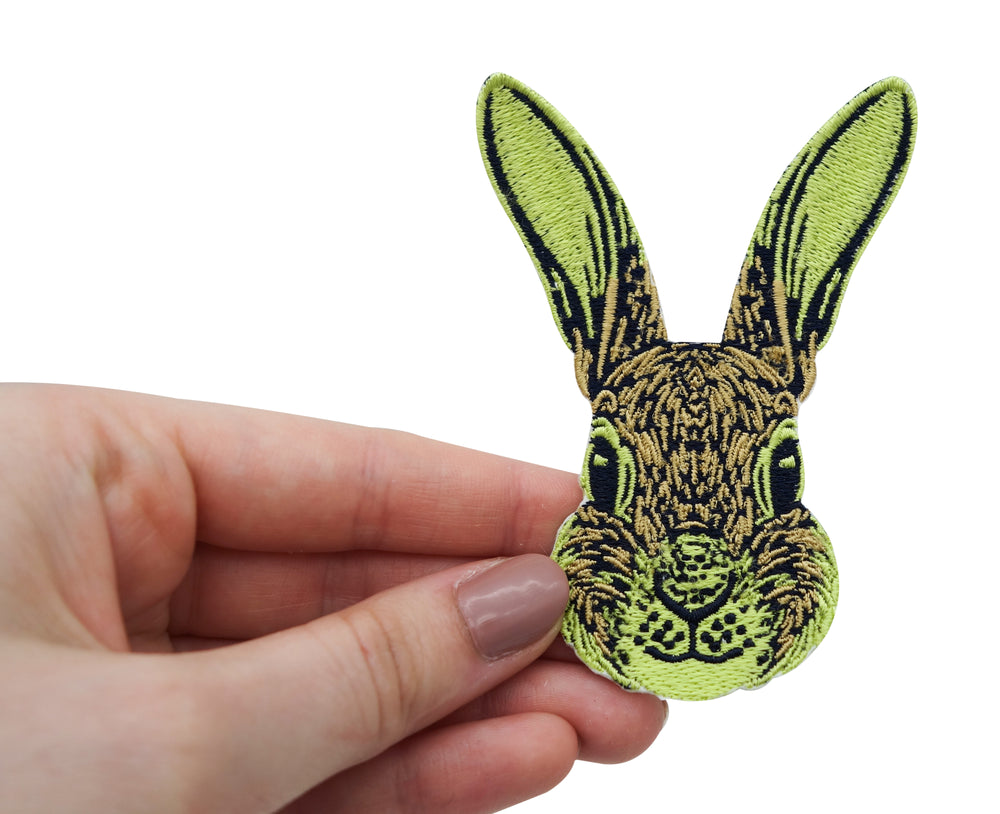 Hase-Kanninchen-Kopf-Wald-Tier-Kinder-Ostern-Osterhase-Bunny-Bügelbilder-Flicken-Bügelflicken-Aufbügelbilder-Rabbit