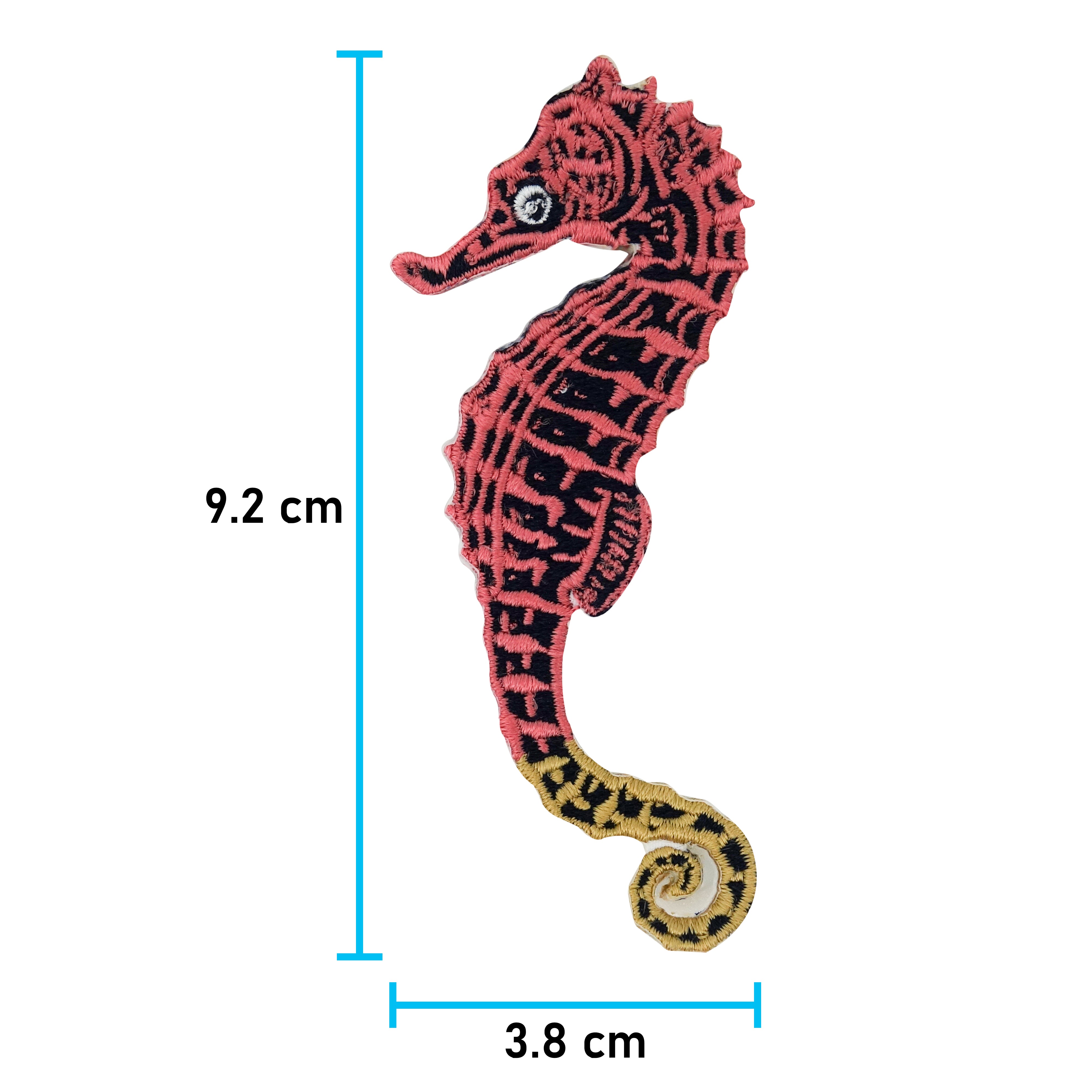 Seepferdchen-Meer-See-Fische-Anker-Schiff-Schwimmen-Schwimmabzeichen-Abzeichen-Bügelbild-Applikation-Aufnäher