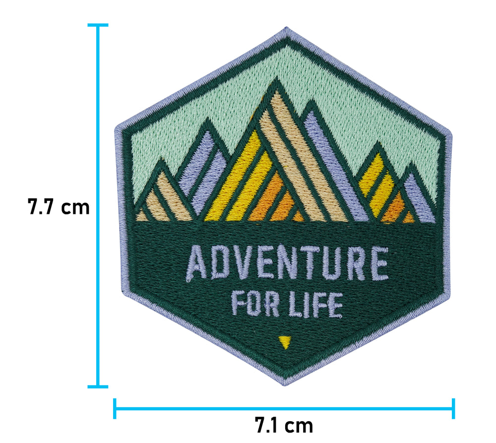 Berge-Mountain-Sonne-Sun-Outdoor-Wanderer-Klettern-Natur-Baum-Grün-Gelb-Bügelpatch-Aufbügler-Bügelpatches
