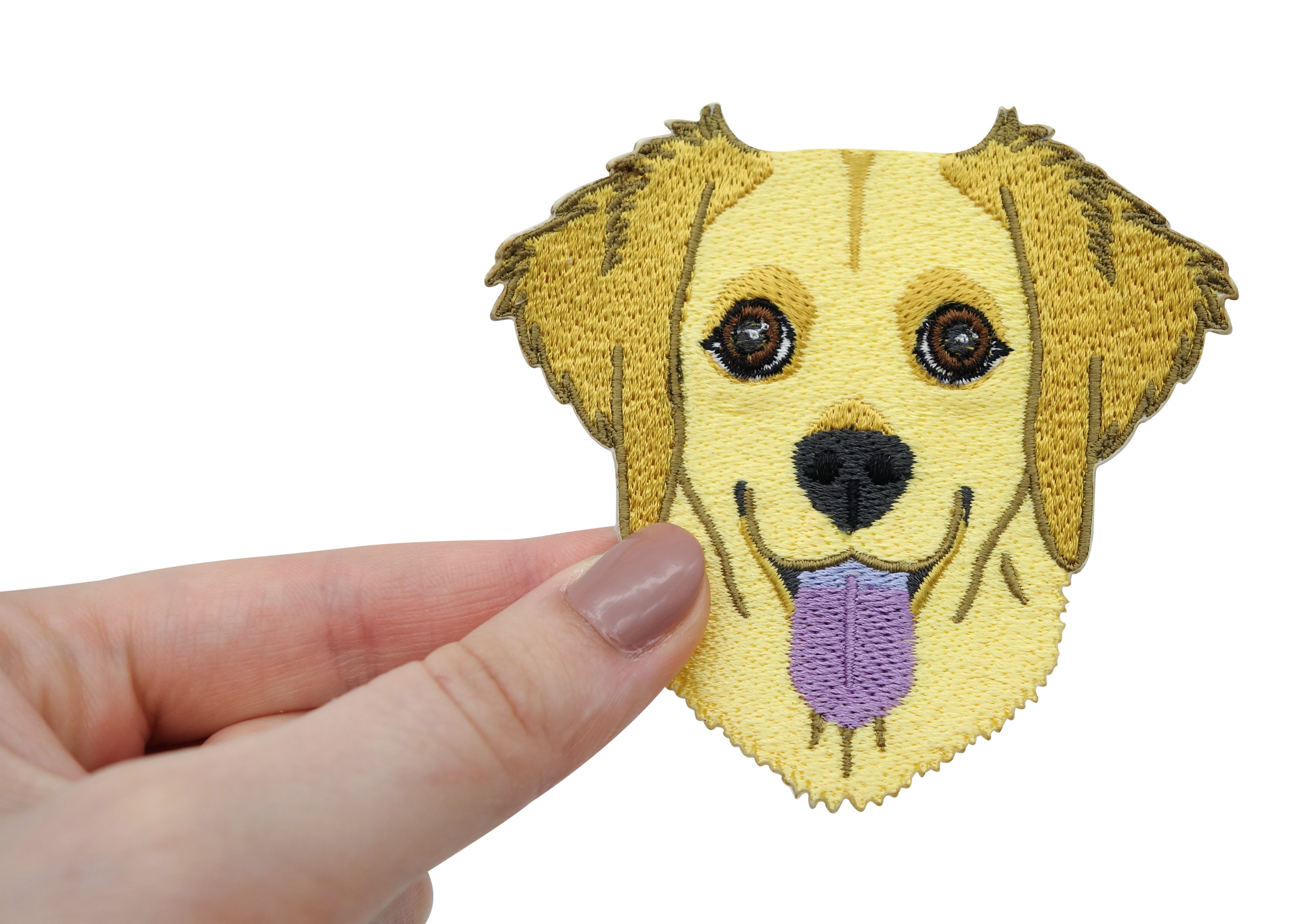 Golden-Retriever-Labrador-Hundemotiv-Patches-Hunde-Aufnäher-Flicken-Dog-Aufbügelflicken