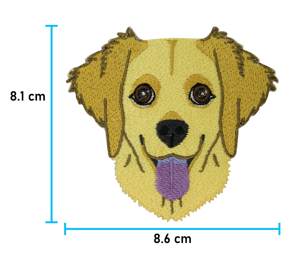 Golden-Retriever-Labrador-Hundemotiv-Patches-Hunde-Aufnäher-Flicken-Dog-Aufbügelflicken