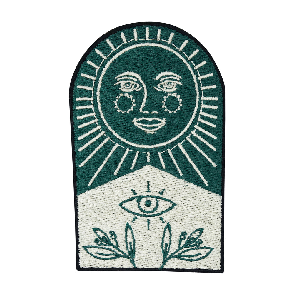 Sonne-Weltall-Gesicht-Auge-Astronaut-Patch-zum-Aufbügeln