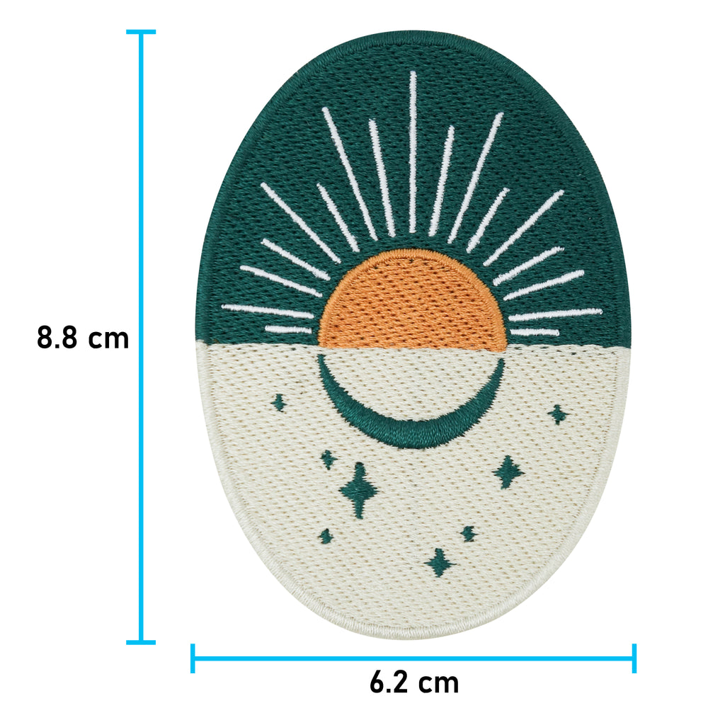 Sonne-Mond-Sterne-Patch-zum-Aufbügeln-Retro-Flicken-Bügelpatch