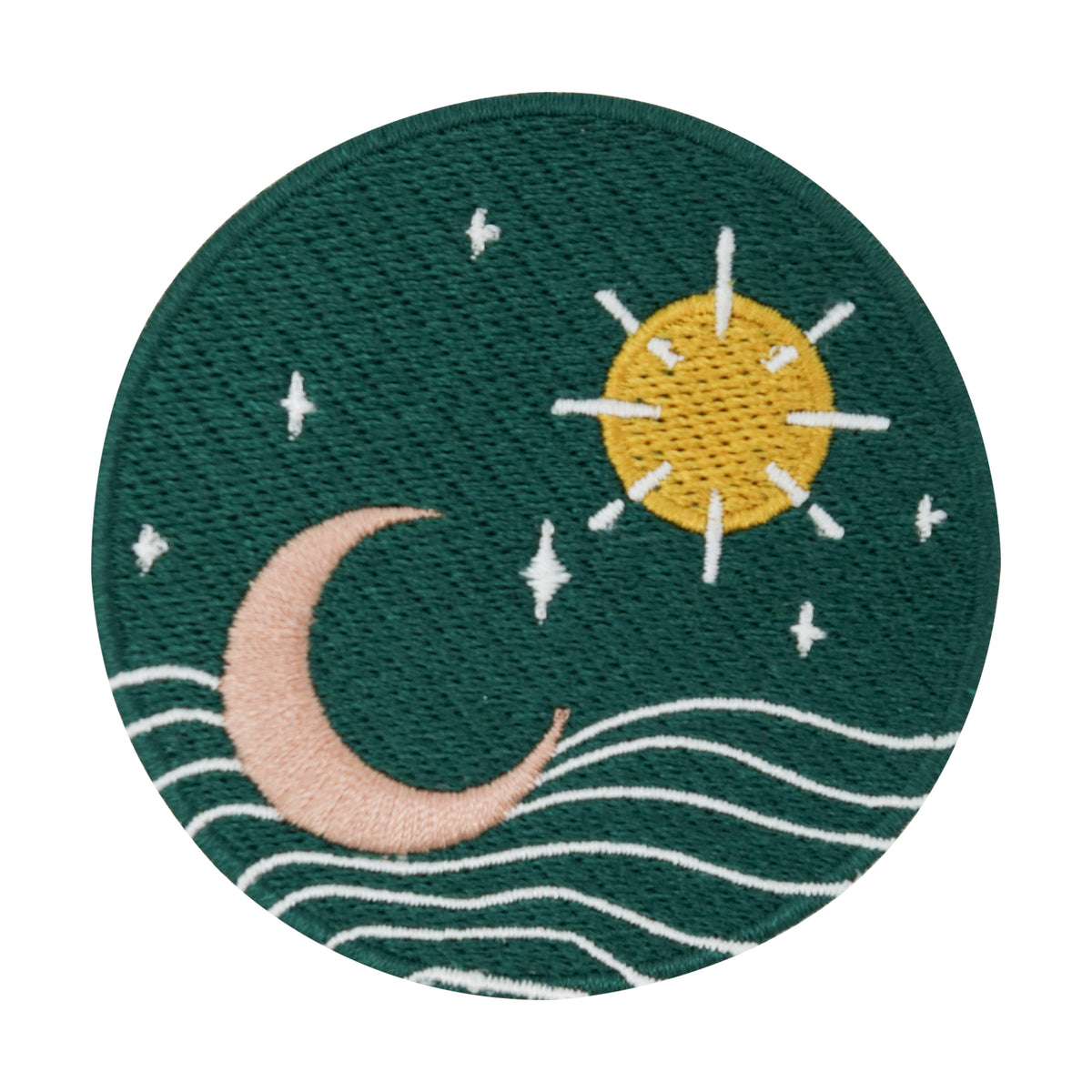Sonne-Mond-Sterne-Welle-Aufnäher-Patches-Aufbügler-Bügelbild