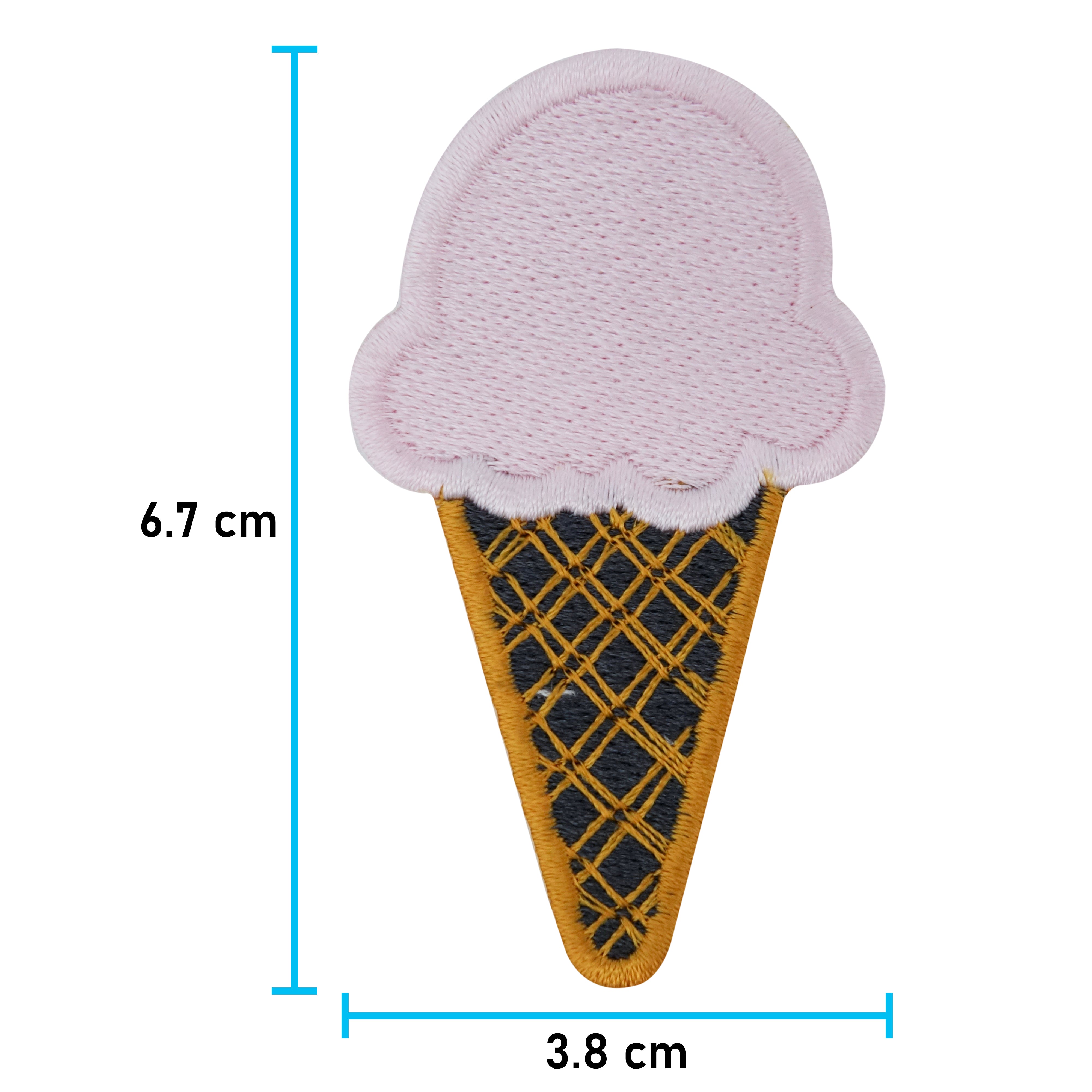 Eis-Eistüte-Eiscreme-Eiskugel-Bügelbild-Kleiner-Patch-Aufbügler-Flicken-Bügelpatches