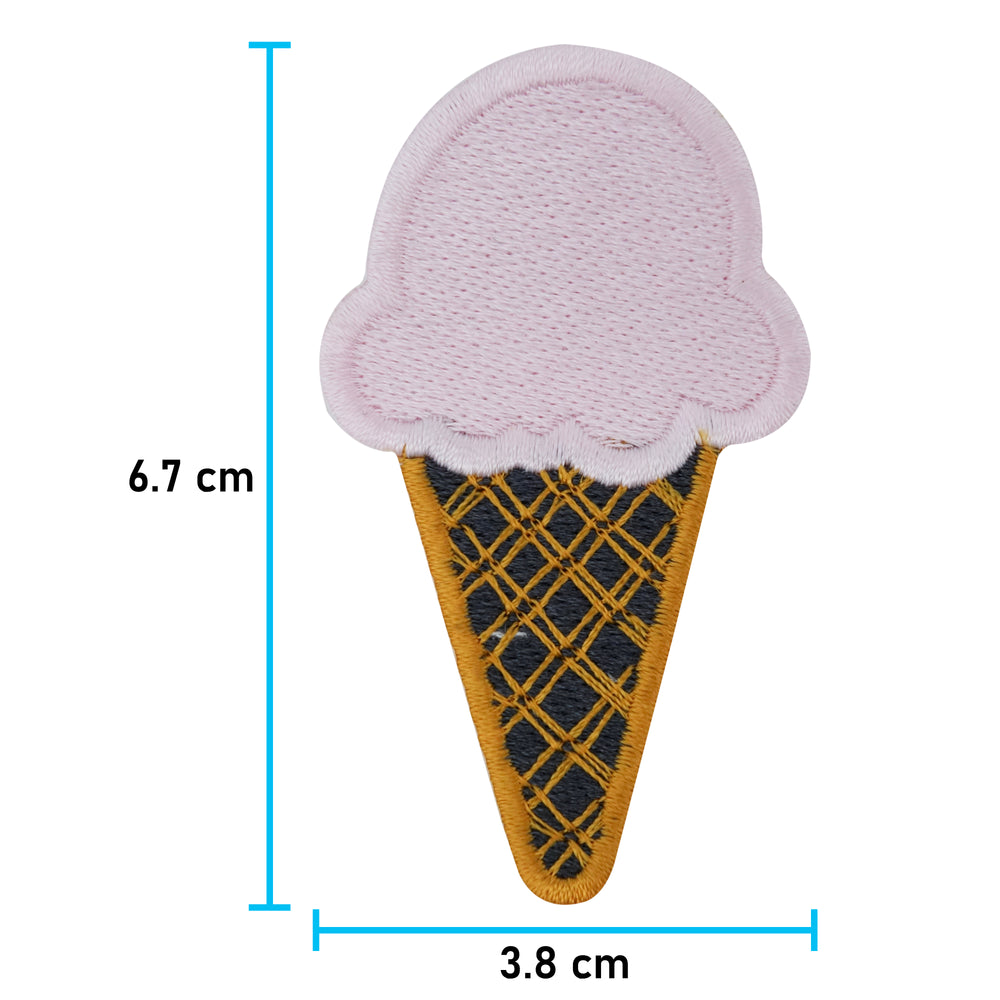 Eis-Eistüte-Eiscreme-Eiskugel-Bügelbild-Kleiner-Patch-Aufbügler-Flicken-Bügelpatches